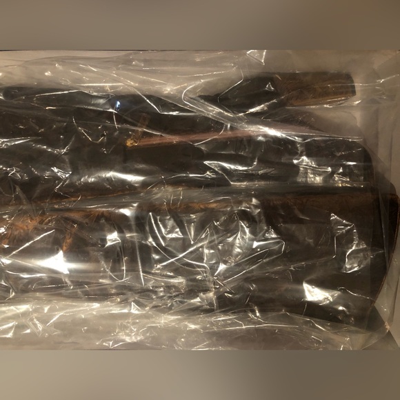 AQUAZZURA Over The Knee Thigh High Brown Velvet Brocade Block Heel Boho Boot - Picture 9 of 10